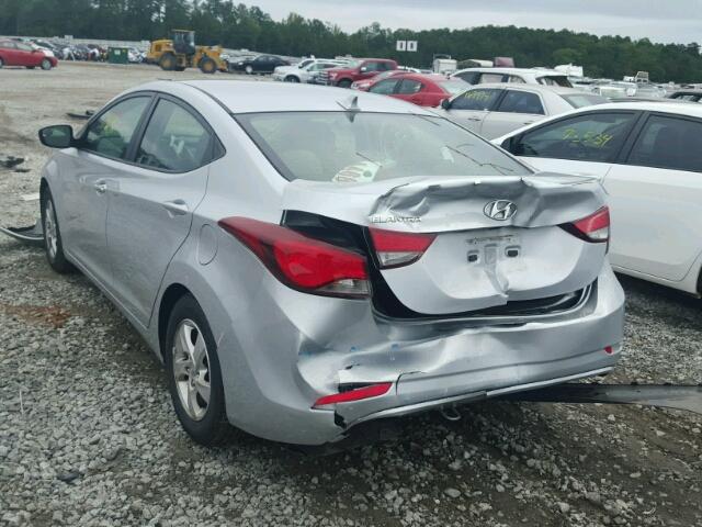 5NPDH4AEXEH468260 - 2014 HYUNDAI ELANTRA SE SILVER photo 3