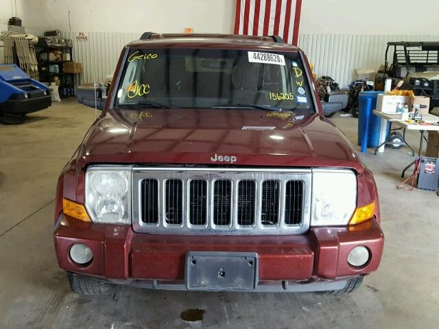 1J8HG48N58C156205 - 2008 JEEP COMMANDER MAROON photo 9