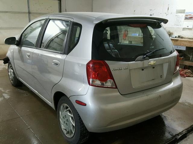KL1TD626X5B343018 - 2005 CHEVROLET AVEO BASE ვერცხლისფერი ფოტო 3