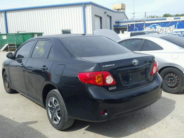 1NXBU4EE0AZ384103 - 2010 TOYOTA COROLLA BLACK photo 3