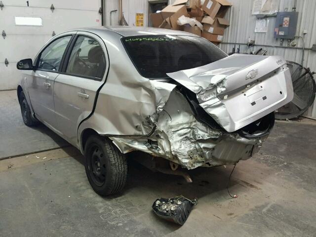 KL1TD56607B055662 - 2007 CHEVROLET AVEO BASE Сұр фото 3