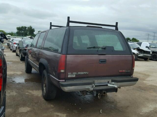 1GKGK26J6TJ742393 - 1996 GMC SUBURBAN K MAROON photo 3