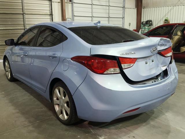 KMHDH4AE5BU099224 - 2011 HYUNDAI ELANTRA GL BLUE photo 3