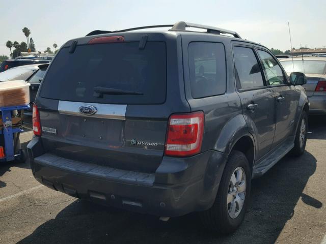 1FMCU49359KA56180 - 2009 FORD ESCAPE HYB CHARCOAL photo 4