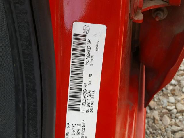 1B3LC56B69N541307 - 2009 DODGE AVENGER SX RED photo 10