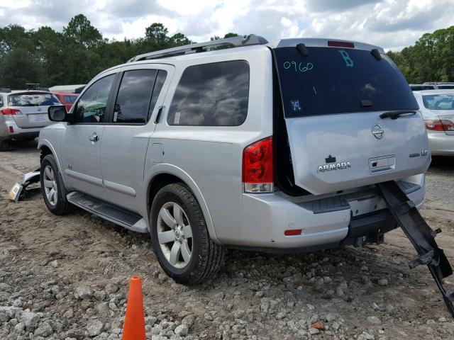 5N1BA08D18N624137 - 2008 NISSAN ARMADA SE SILVER photo 3