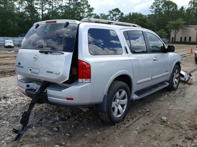 5N1BA08D18N624137 - 2008 NISSAN ARMADA SE SILVER photo 4