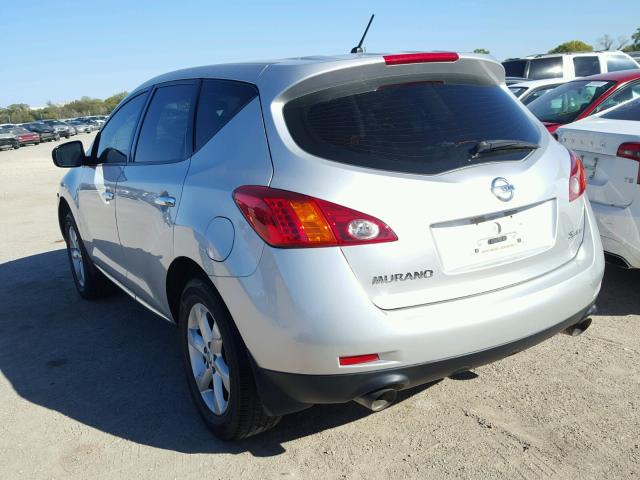 JN8AZ18W29W204466 - 2009 NISSAN MURANO S SILVER photo 3