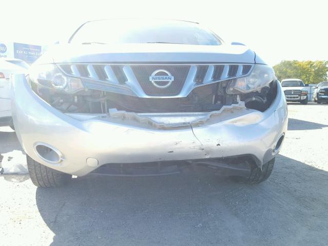 JN8AZ18W29W204466 - 2009 NISSAN MURANO S SILVER photo 9