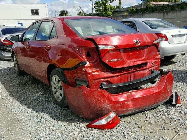 2T1BURHE8FC240896 - 2015 TOYOTA COROLLA RED photo 3