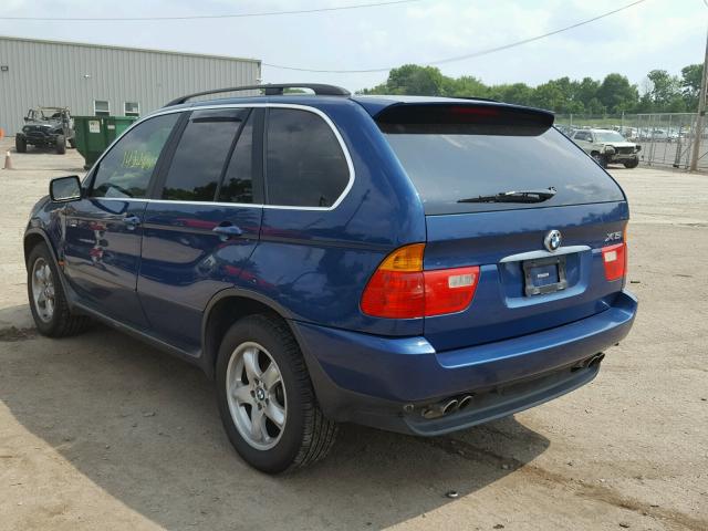5UXFB33513LH46863 - 2003 BMW X5 4.4I BLUE photo 3