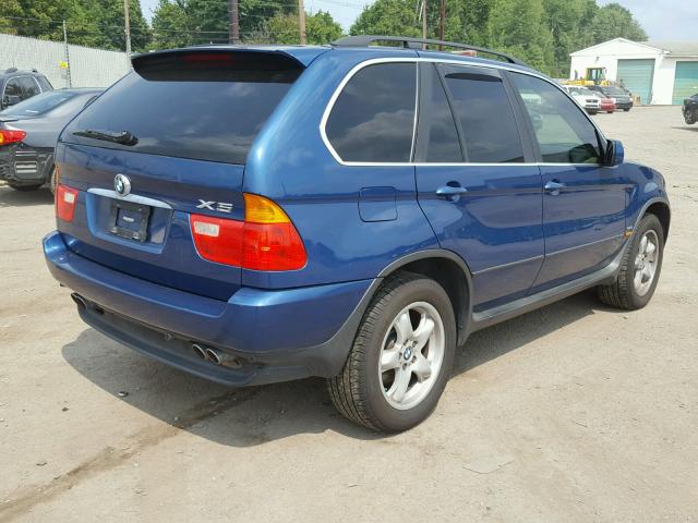 5UXFB33513LH46863 - 2003 BMW X5 4.4I BLUE photo 4