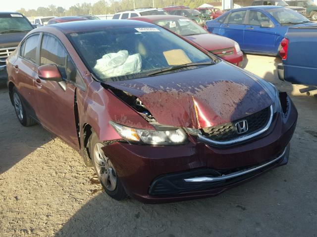 19XFB2F57DE068456 - 2013 HONDA CIVIC LX MAROON photo 1