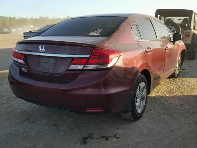 19XFB2F57DE068456 - 2013 HONDA CIVIC LX MAROON photo 4