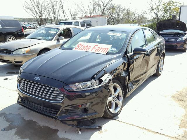 1FA6P0H71E5358408 - 2014 FORD FUSION SE BLACK photo 2