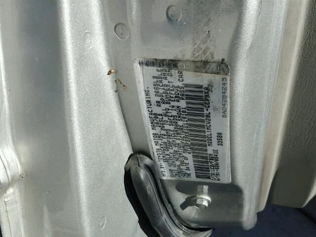 4T1BF22K81U119101 - 2001 TOYOTA CAMRY LE ვერცხლისფერი ფოტო 10