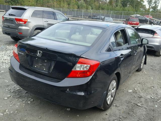 2HGFB2F5XCH524826 - 2012 HONDA CIVIC LX BLACK photo 4