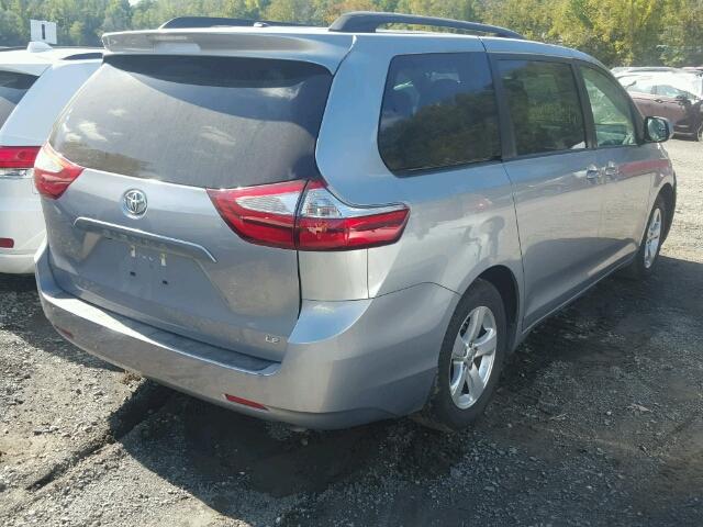 5TDKZ3DC4HS773325 - 2017 TOYOTA SIENNA SILVER photo 4