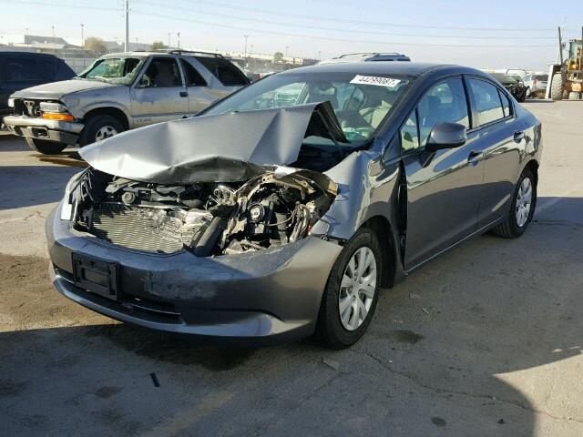 2HGFB2F56CH336224 - 2012 HONDA CIVIC LX GRAY photo 2