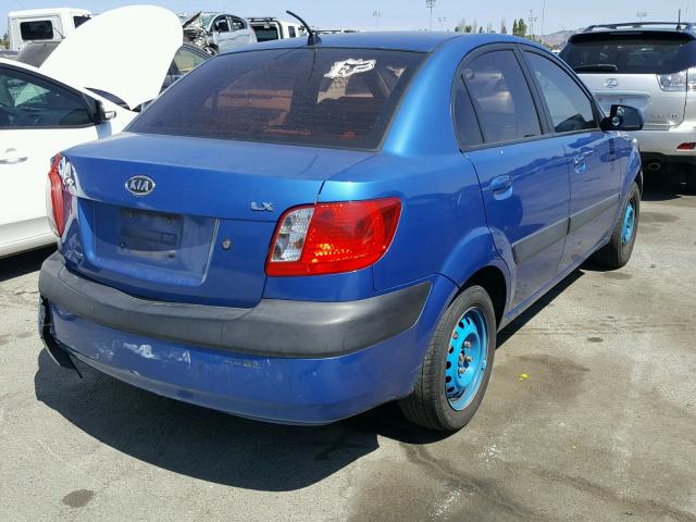 KNADE123066124322 - 2006 KIA RIO BLUE photo 4