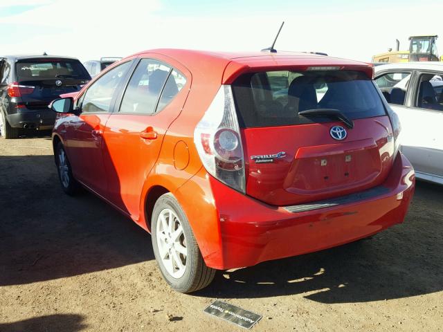 JTDKDTB31D1536509 - 2013 TOYOTA PRIUS C RED photo 3