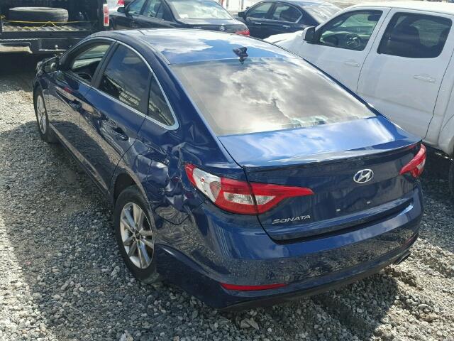 5NPE24AF5FH030214 - 2015 HYUNDAI SONATA BLUE photo 3