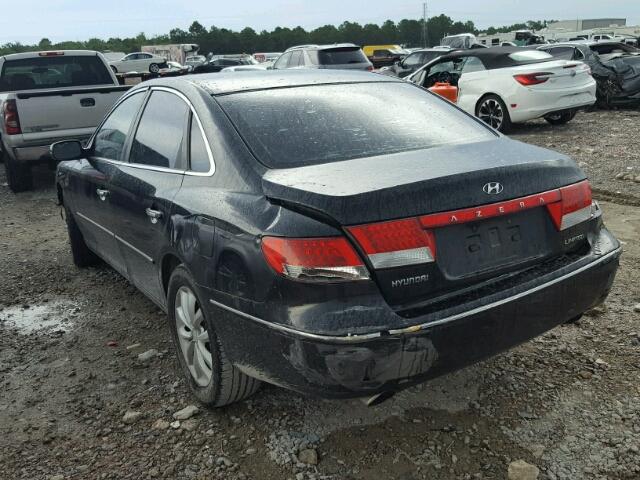 KMHFC46F77A154015 - 2007 HYUNDAI AZERA SE BLACK photo 3