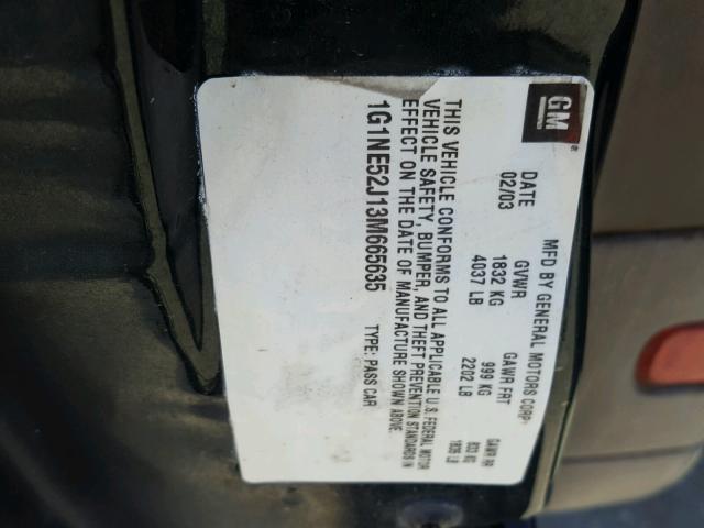 1G1NE52J13M665635 - 2003 CHEVROLET MALIBU LS 绿色 照片 10