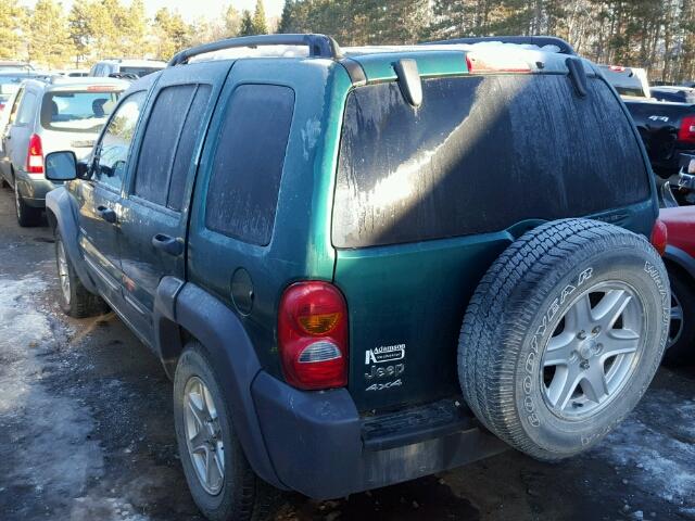 1J4GL48K53W726810 - 2003 JEEP LIBERTY SP GREEN photo 3