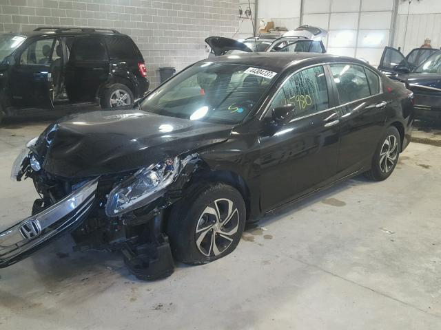 1HGCR2F33GA073370 - 2016 HONDA ACCORD LX BLACK photo 2