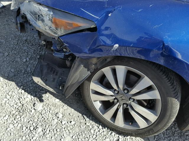 1HGCS12849A001905 - 2009 HONDA ACCORD EXL BLUE photo 9