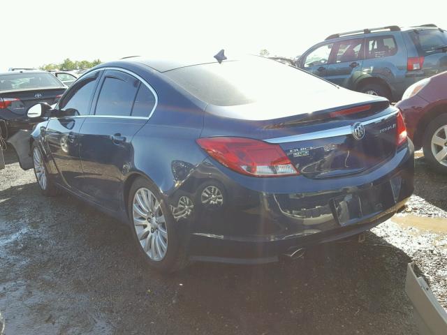 W04GY5GV4B1080206 - 2011 BUICK REGAL CXL BLUE photo 3