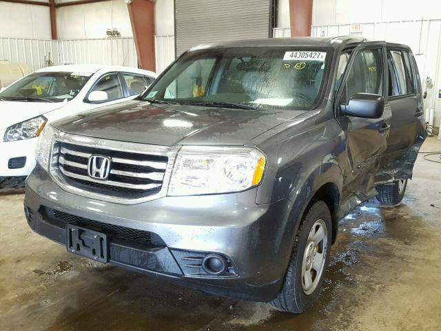 5FNYF4H20DB062472 - 2013 HONDA PILOT LX GRAY photo 2