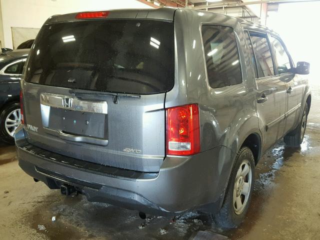 5FNYF4H20DB062472 - 2013 HONDA PILOT LX GRAY photo 4