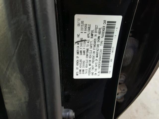 1HGCR3F8XDA002342 - 2013 HONDA ACCORD EXL BLACK photo 10