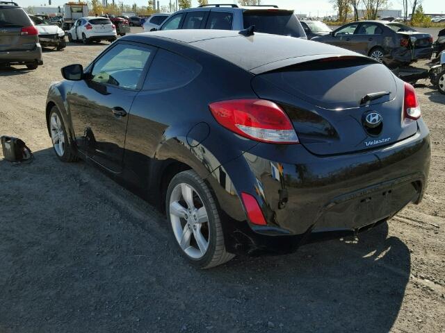 KMHTC6ADXCU066167 - 2012 HYUNDAI VELOSTER BLACK photo 3