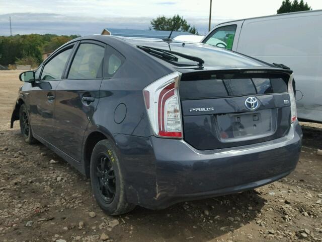 JTDKN3DU2E0364355 - 2014 TOYOTA PRIUS GRAY photo 3