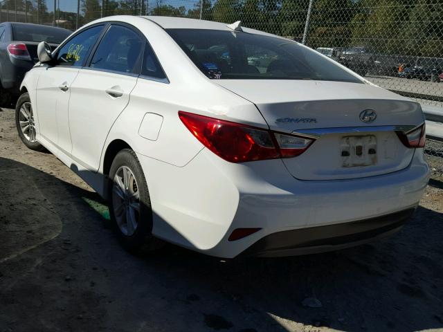 5NPEB4ACXEH842581 - 2014 HYUNDAI SONATA GLS WHITE photo 3