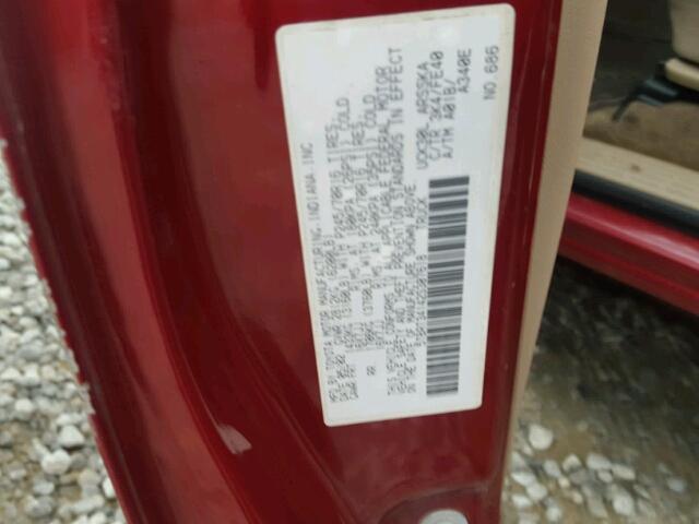 5TBRT34142S307618 - 2002 TOYOTA TUNDRA ACC RED photo 10