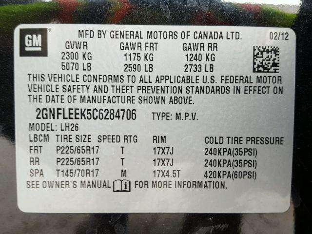 2GNFLEEK5C6284706 - 2012 CHEVROLET EQUINOX LT SILVER photo 10