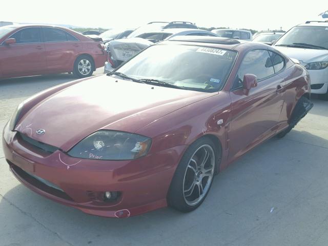 KMHHN65F76U198576 - 2006 HYUNDAI TIBURON BURGUNDY photo 2