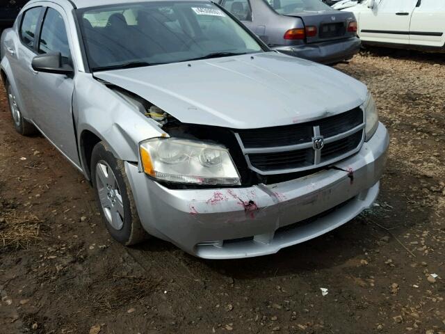 1B3CC4FB6AN142198 - 2010 DODGE AVENGER SX SILVER photo 9