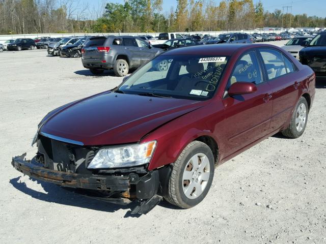 5NPET46C09H488176 - 2009 HYUNDAI SONATA GLS BURGUNDY photo 2