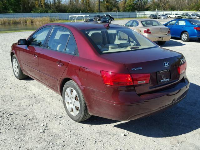 5NPET46C09H488176 - 2009 HYUNDAI SONATA GLS BURGUNDY photo 3