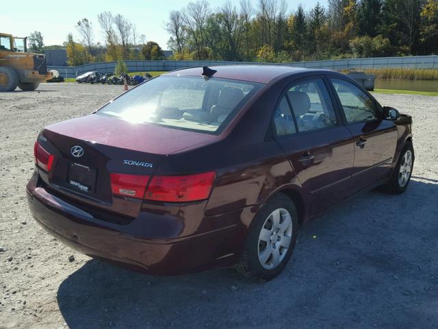 5NPET46C09H488176 - 2009 HYUNDAI SONATA GLS BURGUNDY photo 4