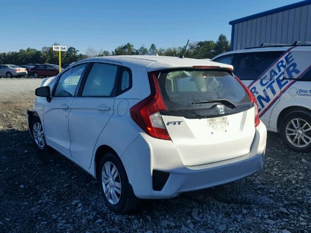 3HGGK5H54FM753317 - 2015 HONDA FIT LX WHITE photo 3