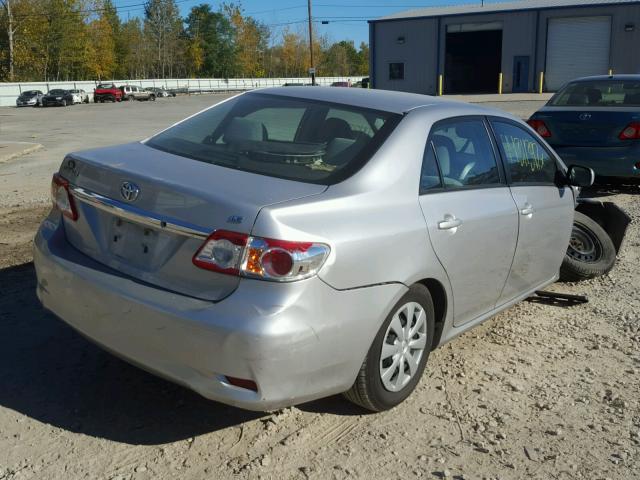 2T1BU4EE9BC557166 - 2011 TOYOTA COROLLA SILVER photo 4