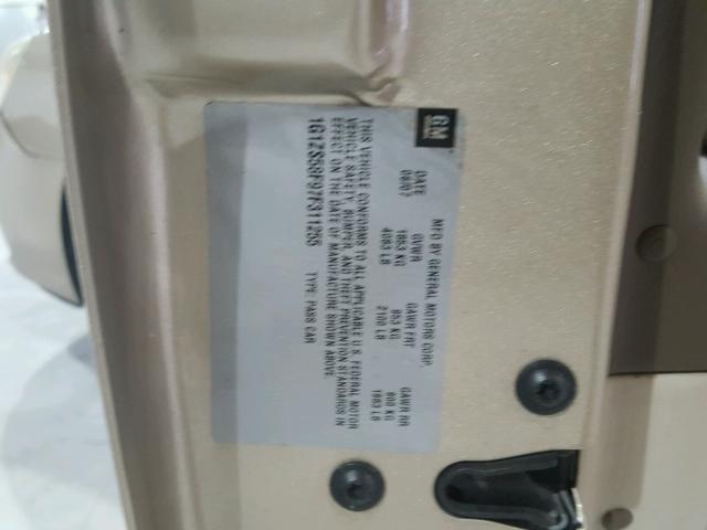 1G1ZS58F97F311255 - 2007 CHEVROLET MALIBU LS ოქროსფერი ფოტო 10