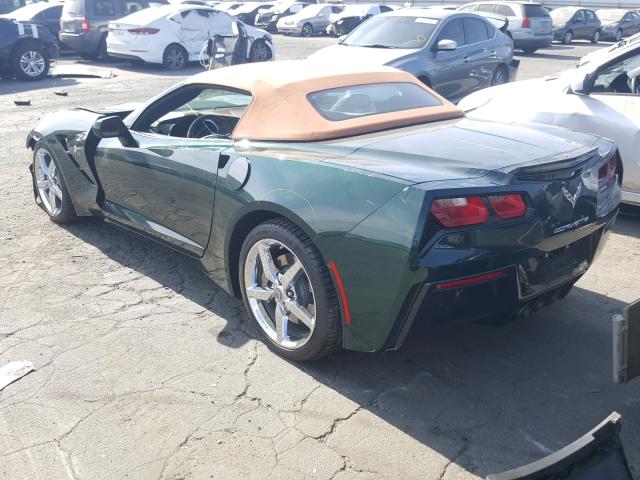 1G1YF3D70E5113511 - 2014 CHEVROLET CORVETTE S GREEN photo 3