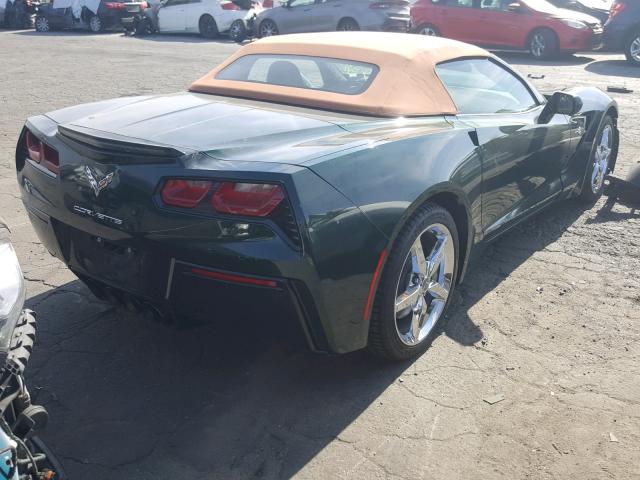 1G1YF3D70E5113511 - 2014 CHEVROLET CORVETTE S GREEN photo 4